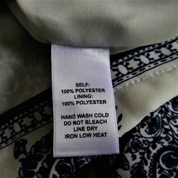 Lulus Shift Dress Taj Majal Tour Blue Print Border Hem Short Sleeve Lined USA M - Picture 7 of 7